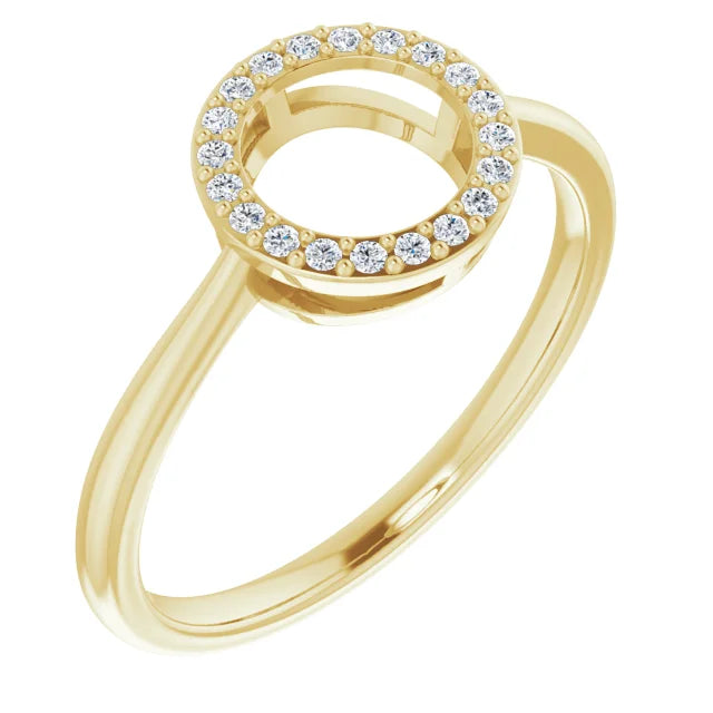 14 K Yellow Gold 1/10 CTW Natural Diamond Circle Ring Side Picture 