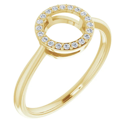 14 K Yellow Gold 1/10 CTW Natural Diamond Circle Ring Side Picture 