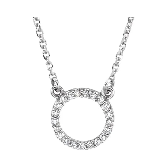 14K White Gold .08 CTW Natural Diamond Necklace