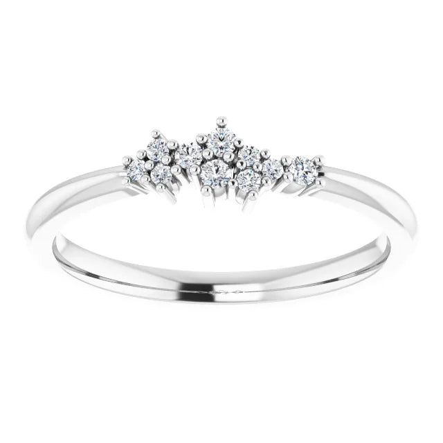 Stackable Cluster women Diamond ring Platinum 