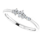 Stackable Cluster women Diamond ring Platinum Details 