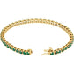  Natural Emerald Tennis Bracelet 14k Yellow gold open