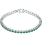  Natural Emerald Tennis Bracelet 14K White Gold