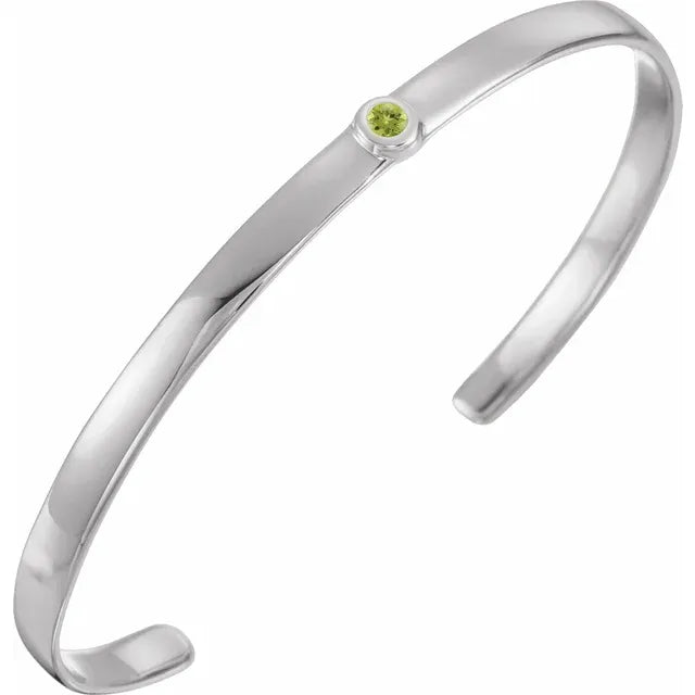 14K White Natural peridot Bracelet