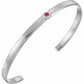 14K White Natural pink Tourmaline Bracelet