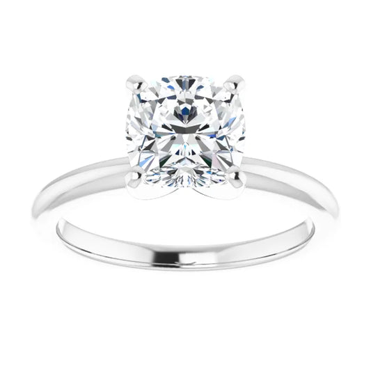 cushion shape solitaire diamond engagement ring 