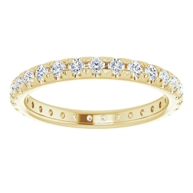 3/4 CTW French Set Diamond Eternity Band yellow gold