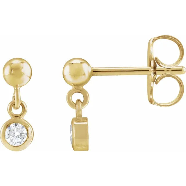 Diamond Dangle Earrings for women showing post