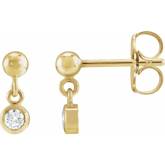 Diamond Dangle Earrings for women showing post