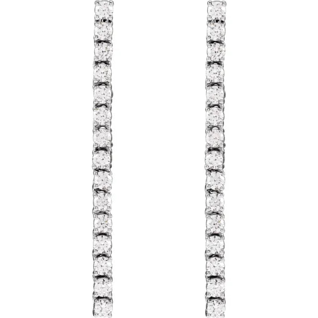 3/4 CTW Natural Diamond Dangle Earrings White Gold