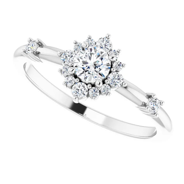 Diamond Engagement Ring - Diamond ring  on platinum side picture