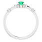 women Diamond Engagement Ring - Emerald ring side picture 