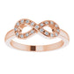 Infinity-Inspired Natural Diamond Ring 14K Rose Gold details 