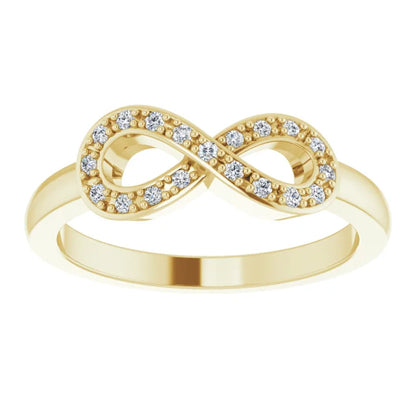 Infinity-Inspired Natural Diamond Ring 14K Yellow Details 