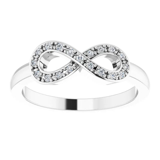 Infinity-Inspired Natural Diamond Ring 14K white gold