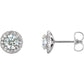 1/8 Carat Natural Diamond 14K White Gold Stud Earrings, with natural Diamond Birthstone 