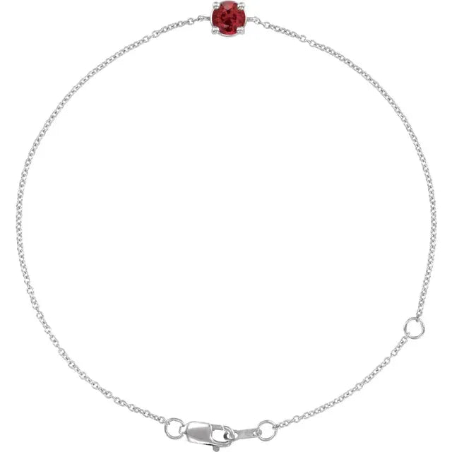 Ruby bracelet for women 14k White Gold