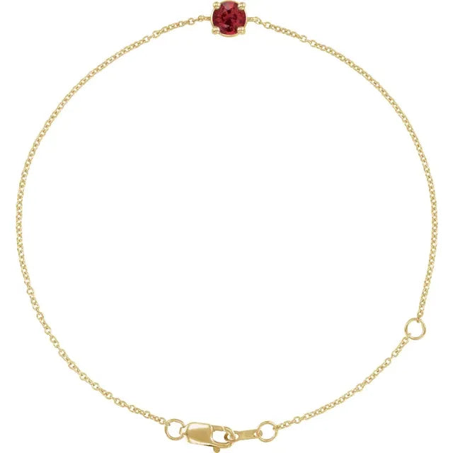 Ruby bracelet for women 14k Yellow Gold