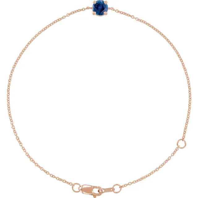 Sapphire Bracelet for women 14K Rose gold