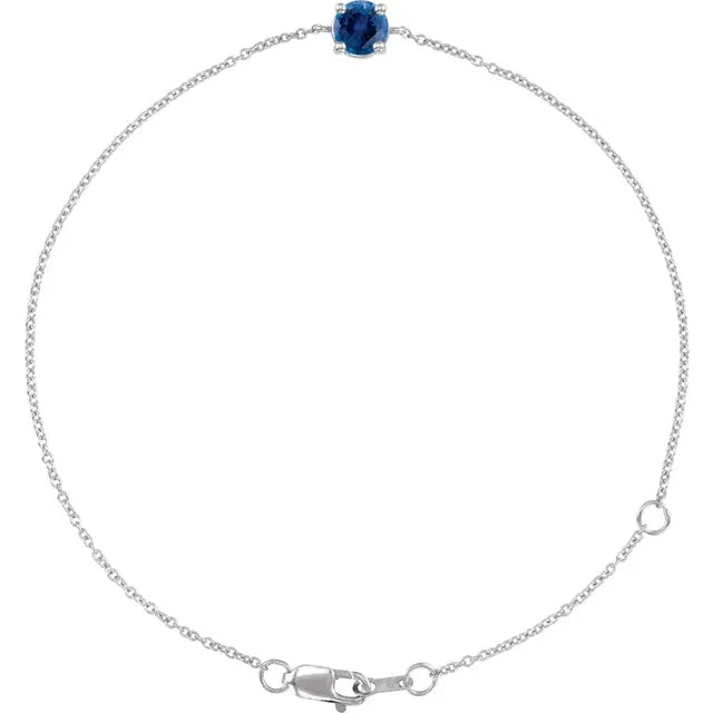 Sapphire Bracelet for women 14K White gold