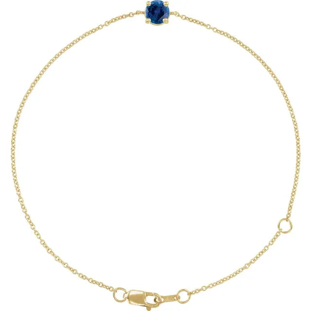 Sapphire Bracelet for women 14K Yellow gold