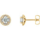 1/8 Carat Natural Diamond 14K Yellow Gold Stud Earrings, with natural Diamond birthstone