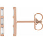 1/8 women diamond earring 14k rose gold showing post