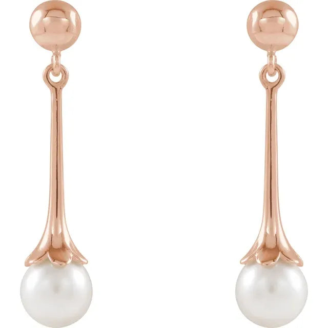 Pearl Earrings rose gold front picture