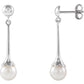 Pearl Earrings White gold side picture