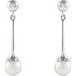 Pearl Earrings white gold front picture