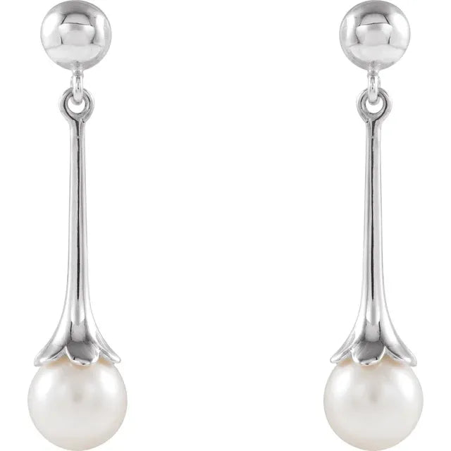 Pearl Earrings white gold front picture