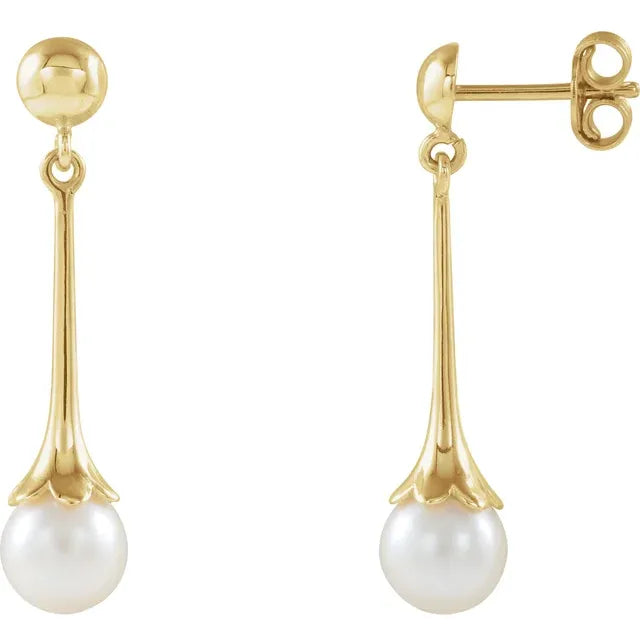 Pearl Earrings Yellow gold 1