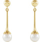 Pearl Earrings Yellow gold front picture 