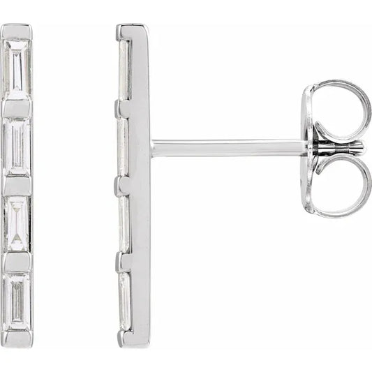 women diamond earrings platinum / White Gold