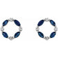 Natural Blue Sapphire & Natural Diamond Earrings Full Picutres