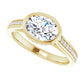 Sideway Picture for 1 1/4 CTW East west Hidden Halo Oval Diamond Engagement Ring Set in Yellow Gold