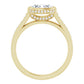 1 1/4 CTW East west Hidden Halo Oval Diamond Engagement Ring set in yellow gold showing under gallery 