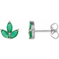emerald women stud earrings 14k gold earrings