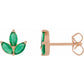 emerald women stud earrings 14k rose gold earrings