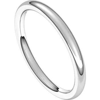 Comfort Fit European Women Wedding Band 14K White Gold