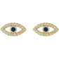 women stud earrings yellow gold blue sapphire eye picutre 