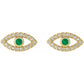 women stud earrings yellow gold emerald eye picture 