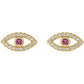 women stud earrings yellow gold pink tourmaline eye picture 