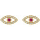 women stud earrings yellow gold ruby 