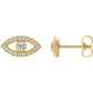 women stud earrings yellow gold white sapphire