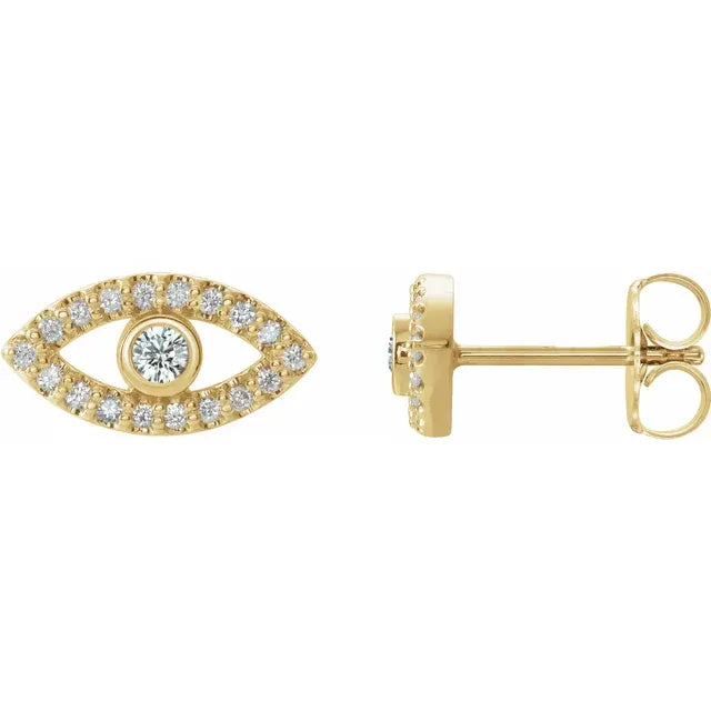 women stud earrings yellow gold white sapphire