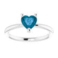 heart shape solitaire ring - London Blue Topaz Ring 4X4 MM Details 