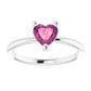 3-Prong Heart Shape Gemstone Solitaire Ring