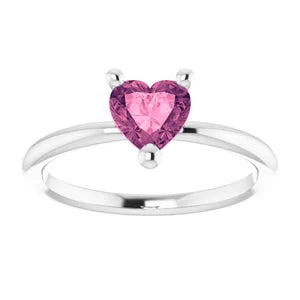 3-Prong Heart Shape Gemstone Solitaire Ring