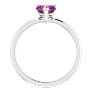 3-Prong Heart Shape Gemstone Solitaire Ring